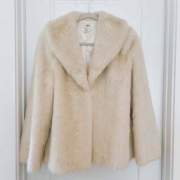 Amuse Society Faux Fur Jacket - L - Cream - Picture 3 of 6
